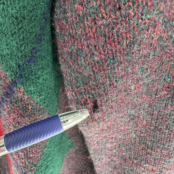 Vintage Lord Jeff Sweater Mens XL Plaid Shetland Wool Made in Ireland Tallfellow - Picture 8 of 13
